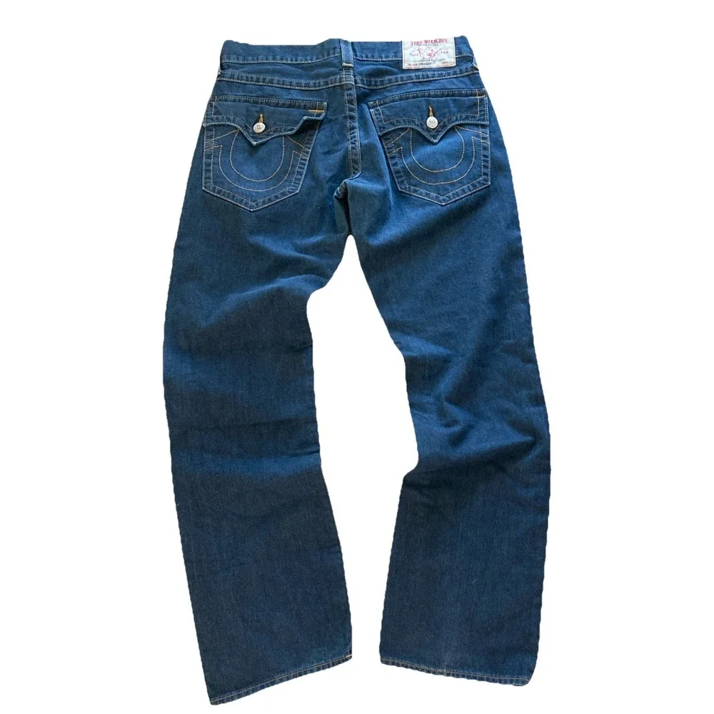 True Religion Men's Straight Jeans - Dark Blue Denim